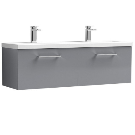 ARN2222F Nuie Arno 1200mm Satin Grey Wall Hung Two Drawer Vanity Unit with Basin (1)