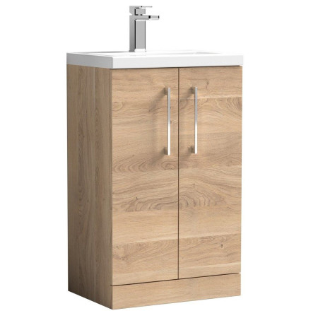 Nuie Arno 500mm Bleached Oak Compact Vanity Unit with Basin