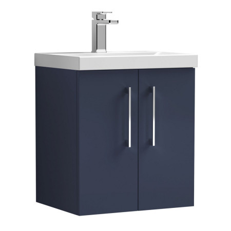 ARN2921 Nuie Arno 500mm Blue Wall Hung Vanity Unit with Basin (1)