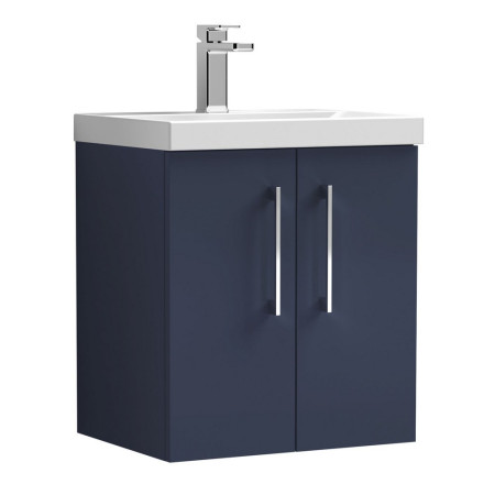 Nuie Arno 500mm Blue Wall Hung Vanity Unit with Basin