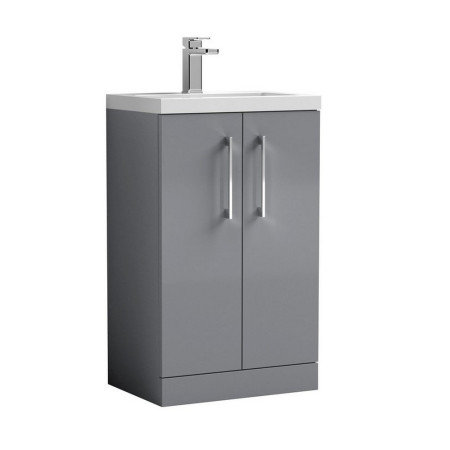 PAL116 Nuie Arno 500mm Gloss Cloud Grey Compact Floor Standing Unit (1)