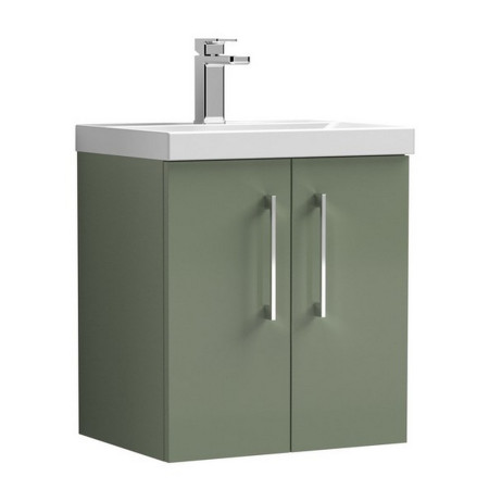 ARN821A Nuie Arno 500mm Green Wall Hung Vanity Unit with Basin