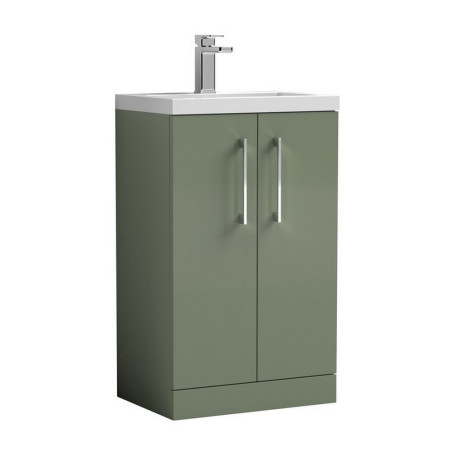 PAL118 Nuie Arno 500mm Satin Green Compact Floor Standing Unit (1)