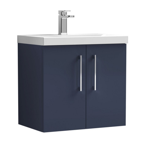 ARN2923 Nuie Arno 600mm Blue Wall Hung Vanity Unit with Basin