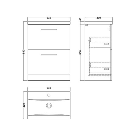 ARN2533 Nuie Arno 600mm Solace Oak Woodgrain Floor Standing Vanity Unit with Two Drawers (2)