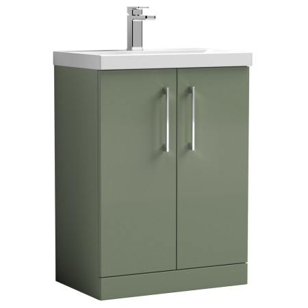 ARN803A Nuie Arno 600mm Green Floor Standing Vanity Unit with Basin