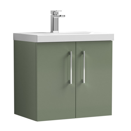 ARN823A Nuie Arno 600mm Green Wall Hung Vanity Unit with Basin