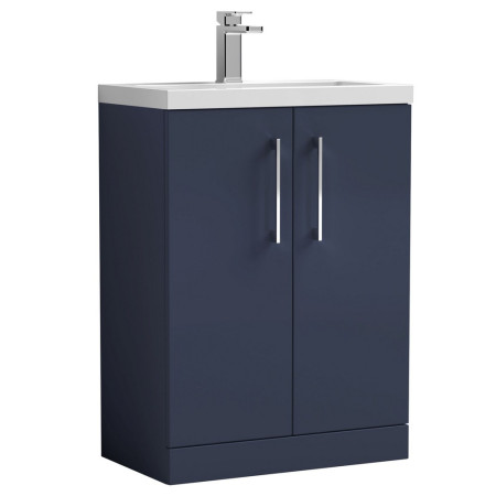 Nuie Arno 600mm Midnight Blue Compact Floor Standing Unit with Basin