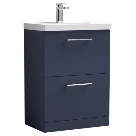 ARN2933 Nuie Arno 600mm Midnight Blue Floor Standing Vanity Unit with Two Drawers (1)