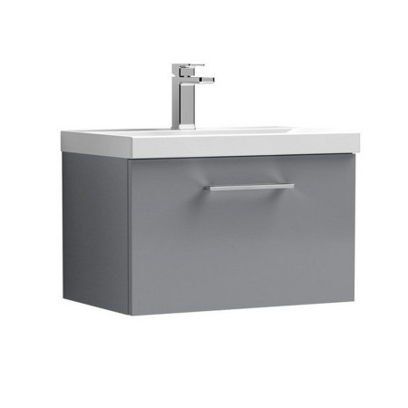 ARN2222 Nuie Arno 600mm Satin Grey Wall Hung One Drawer Vanity Unit with Basin (1)