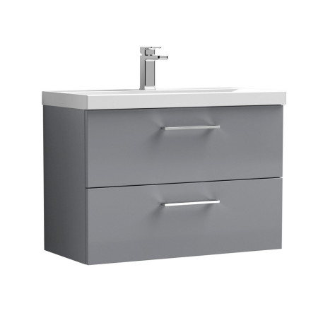 ARN1326 Nuie Arno 800mm Gloss Cloud Grey Wall Hung Two Drawers Vanity Unit with Basin (1)