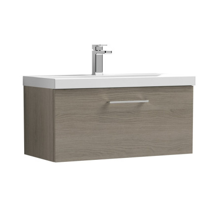 ARN2525 Nuie Arno 800mm Oak Wall Hung One Drawer Vanity Unit with Basin (1)