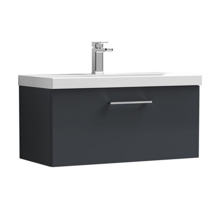 ARN1425 Nuie Arno 800mm Satin Anthracite Wall Hung One Drawer Vanity Unit with Basin (1)