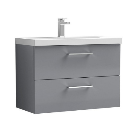 ARN2226 Nuie Arno 800mm Satin Grey Wall Hung Two Drawer Vanity Unit with Basin (1)