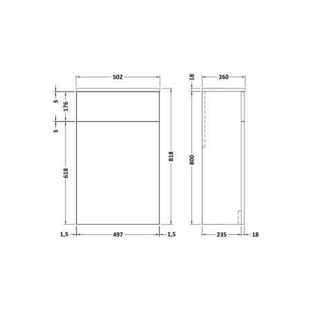 NVF3041 Nuie Arno Bleached Oak 500mm Back To Wall WC Unit (2)