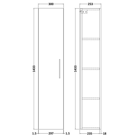 NVF3061 Nuie Arno Bleached Oak Wall Hung 300mm Tall Unit Single Door (2)