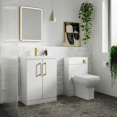 NVF141 Nuie Arno White 500mm Back To Wall WC Unit Lifestyle
