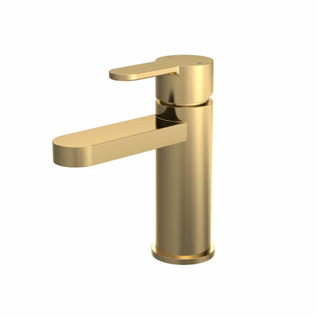 Nuie Arvan Brushed Brass Mono Basin Mixer with Push Button Waste