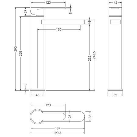 ARV1570 Nuie Arvan Brushed Bronze Tall Basin Mixer (2)