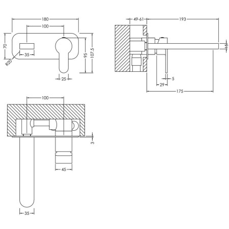 ARV1528 Nuie Arvan Brushed Bronze Wall Mounted Basin Mixer (2)