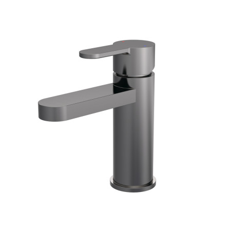 Nuie Arvan Brushed Gunmetal Mono Basin Mixer with Push Button Waste