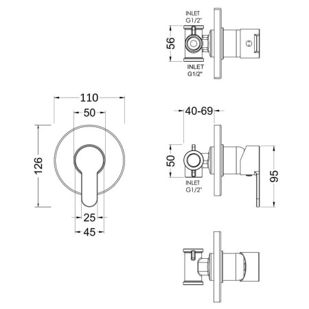 ARVMV10 Nuie Arvan Concealed Chrome Manual Shower Valve (2)