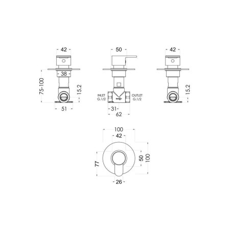 ARVST10 Nuie Arvan Concealed Chrome Stop Tap (2)