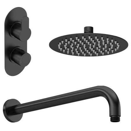 Nuie Arvan Round Black One Outlet Concealed Shower Set
