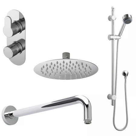 Nuie Arvan Round Chrome Two Outlet Concealed Shower Set