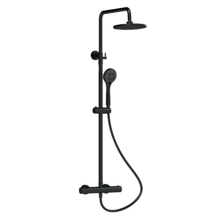 JTY475 Nuie Arvan Rounded Thermostatic Bar Shower with Telescopic Kit Black