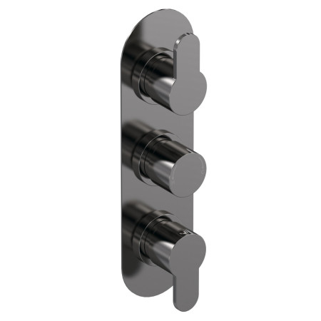 Nuie Arvan Thermostatic Triple Valve Brushed Gunmetal