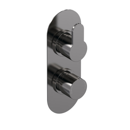 Nuie Arvan Thermostatic Twin Valve Brushed Gunmetal