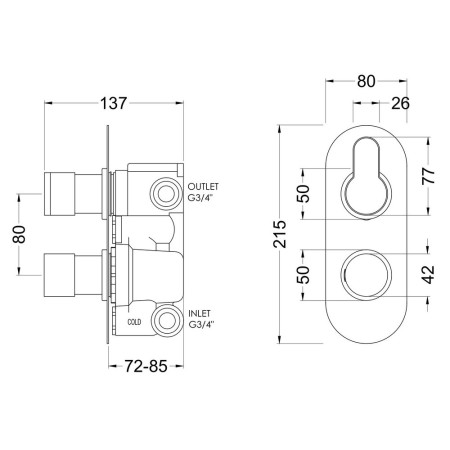 ARV15TW02 Nuie Arvan Twin Thermostatic Brushed Bronze Shower Valve with Diverter (2)