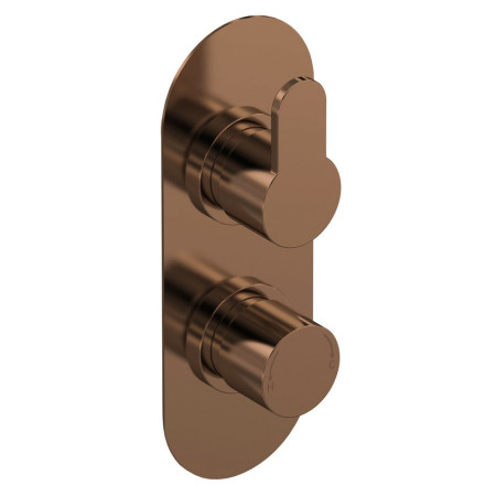 Nuie Arvan Twin Thermostatic One Outlet Brushed Bronze Shower Valve