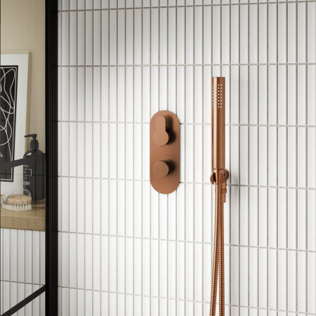 ARV15TW01 Nuie Arvan Twin Thermostatic One Outlet Brushed Bronze Shower Valve (2)