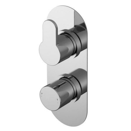 Nuie Arvan Twin Thermostatic Chrome Shower Valve with Diverter