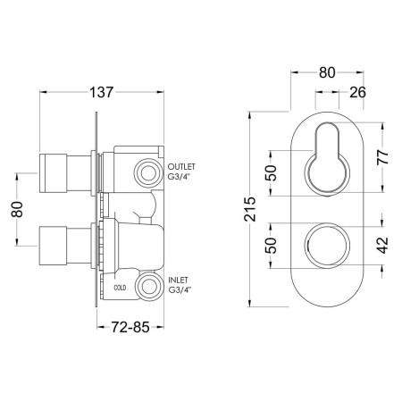 ARVTW02 Nuie Arvan Twin Thermostatic Chrome Shower Valve with Diverter (2)