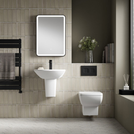 CSS003 Nuie Asselby 500mm 1TH Basin and Semi Pedestal Lifestyle