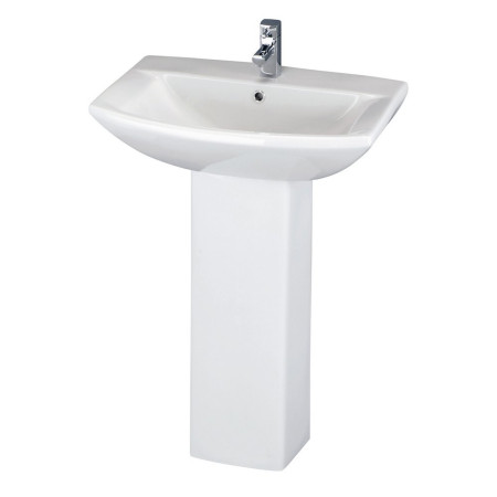 Nuie Asselby 600mm 1TH Basin and Pedestal