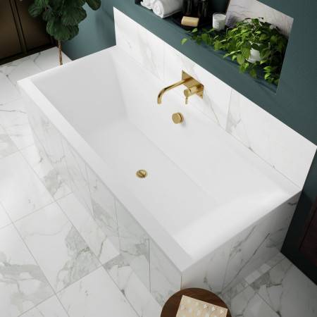 NBA210 Nuie Asselby Double Ended 1700 x 750mm Squared Bath Side View