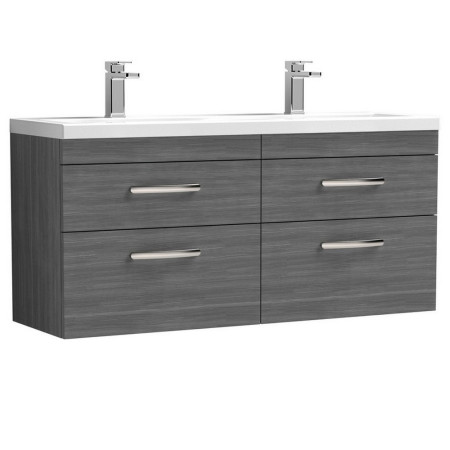 ATH046 Nuie Athena 1200mm Anthracite Woodgrain Four Drawer Wall Hung Vanity Unit