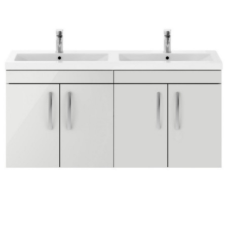 ATH111 Nuie Athena 1200mm Gloss Grey Mist Four Door Wall Hung Vanity Unit