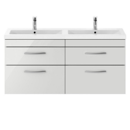 ATH110 Nuie Athena 1200mm Gloss Grey Mist Four Drawer Wall Hung Vanity Unit