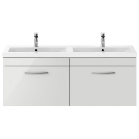 ATH109 Nuie Athena 1200mm Gloss Grey Mist Two Drawer Wall Hung Vanity Unit