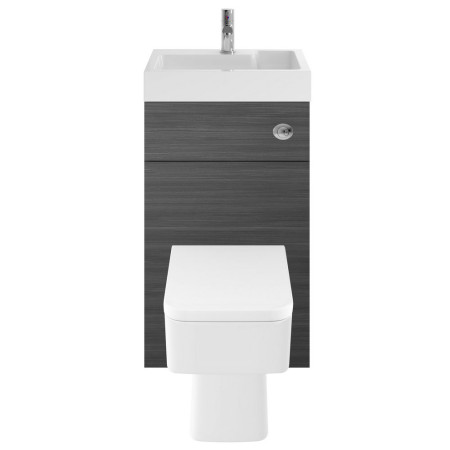 PRC545CB Nuie Athena 2 In 1 Anthracite Woodgrain WC and Vanity Unit Front View