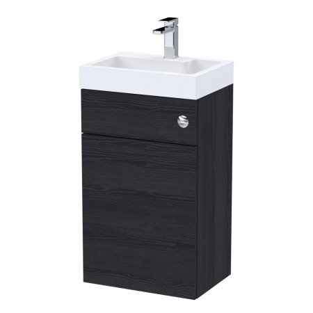 Nuie Athena 2 In 1 Charcoal Black Woodgrain WC and Vanity Unit