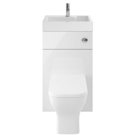 PRC145CB Nuie Athena 2 In 1 Gloss White WC and Vanity Unit Front View