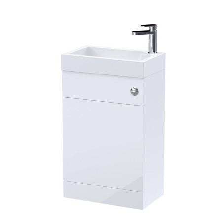 PRC141B Nuie Athena 2 In 1 Slimline Gloss White WC and Vanity Unit