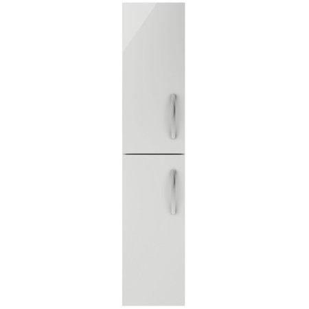 MOE462 Nuie Athena 300mm Gloss Grey Mist Wall Hung Tall Unit Double Door