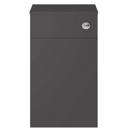 MOC342 Nuie Athena 500mm Gloss Grey Back To Wall WC Unit with Chrome Flush Button
